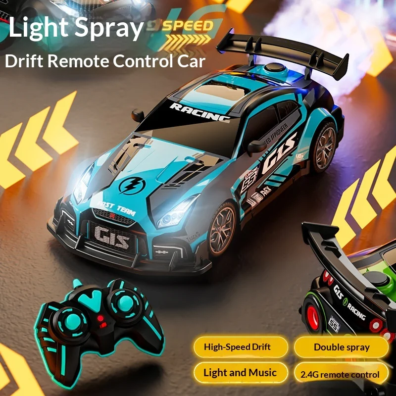 

Радиоуправляемая дрифт-машинка GIS RC GT, высокоскоростная, 2,4 ГГц, с функцией распыления, светодиодной подсветкой, музыкой, электрическая гоночная машинка-игрушка для детей