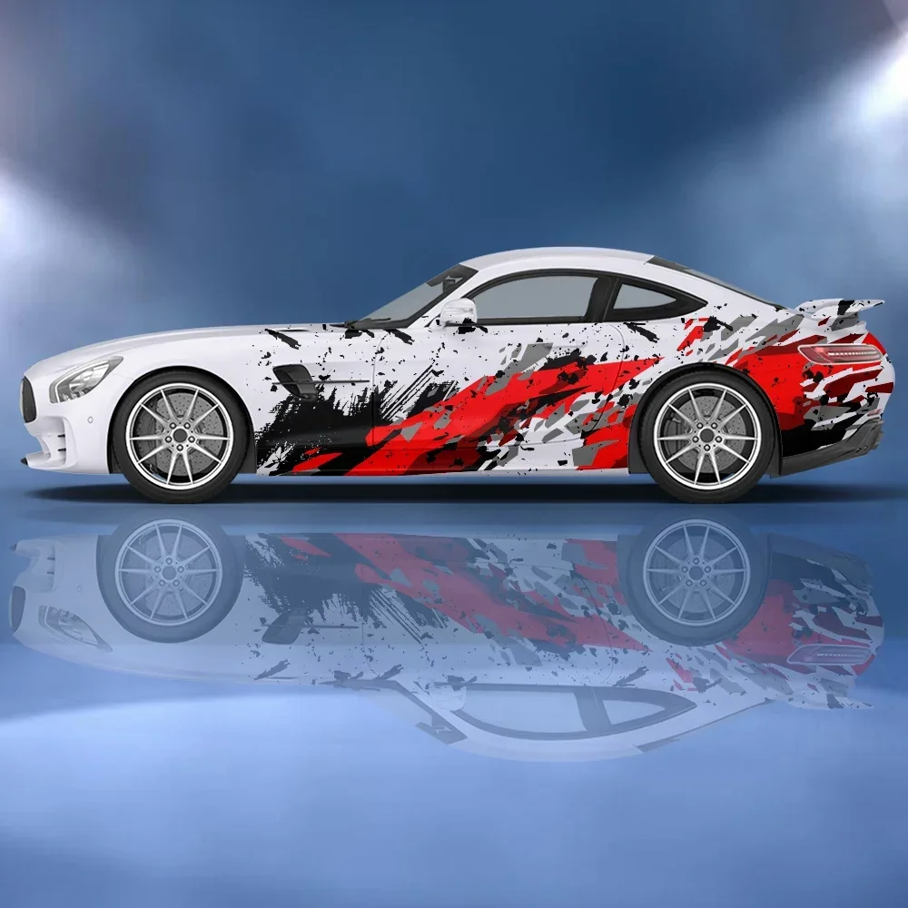 

Splash ink geometric abstract graphics Car Side Sticker Vinyl Paper Racing Wrapping Design Printing Itache Self-Adhesive Decal