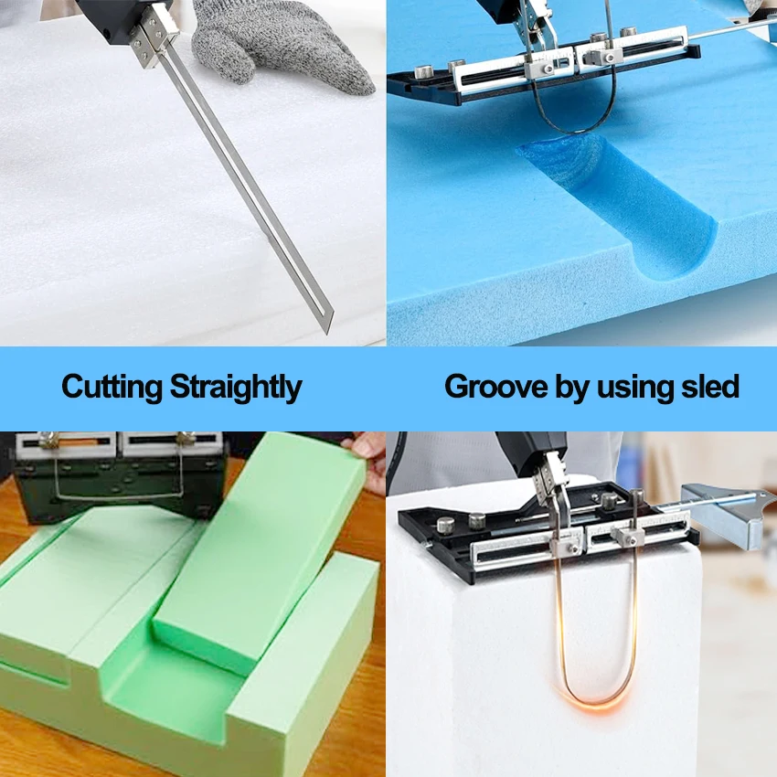 Air Cool Hot Knife Foam Cutter Tool Machine Slotting Groove Styrofoam Polystyrene Fabric Rope Cutter Electric Heating Hot Knife