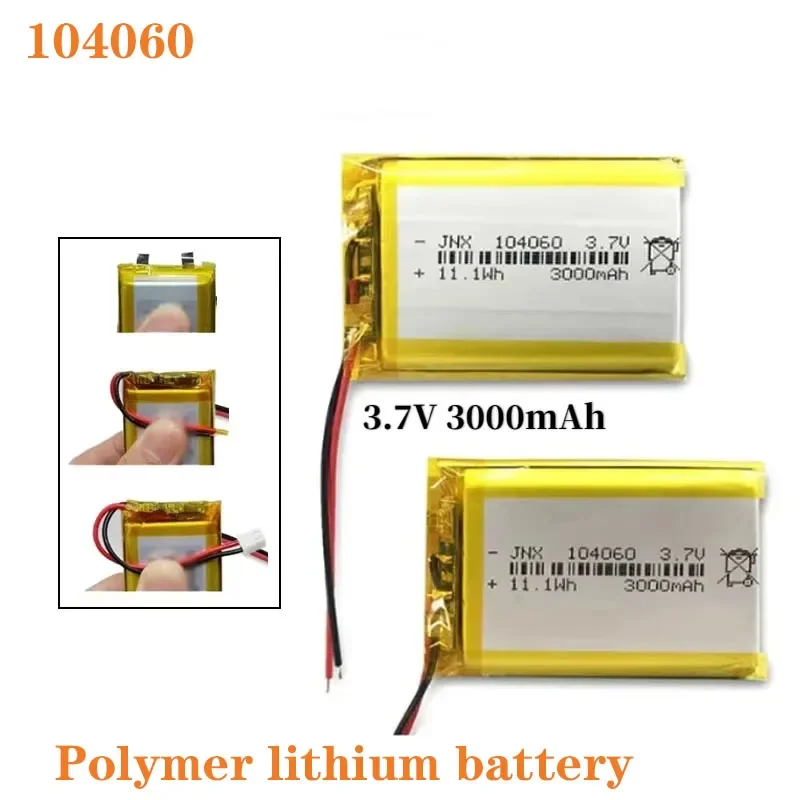 104060 3.7V 3000mAh Lithium Polymer Rechargeable Battery for Tablet Camera GPS Navigator MP5 DVR Bluetooth Speaker Player