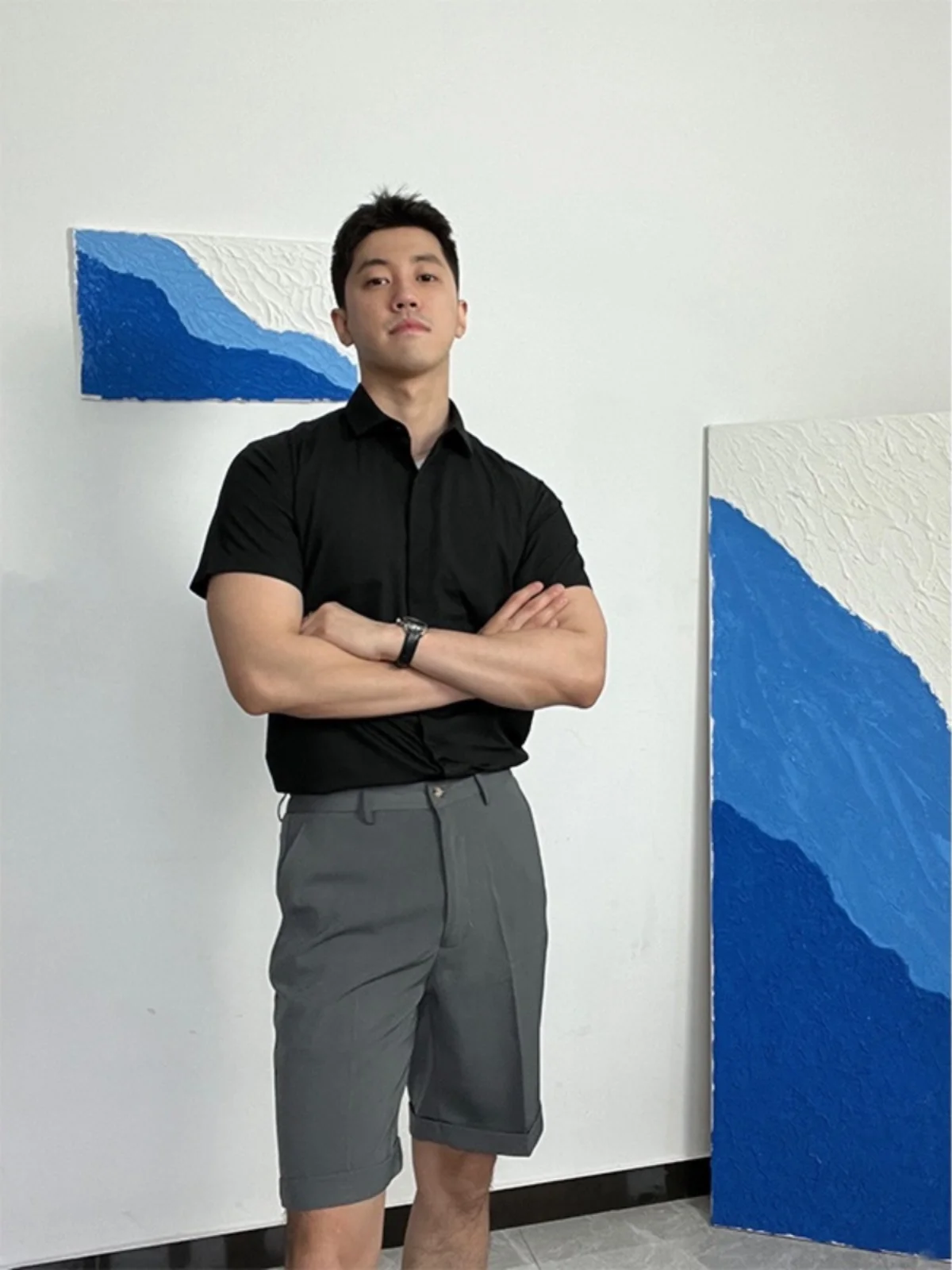 

Summer 2024 Men's Ice Silk ort Sve irt Casual Commute Slim Fit Pure Color Commuter Casual irt Breathable Lightweight