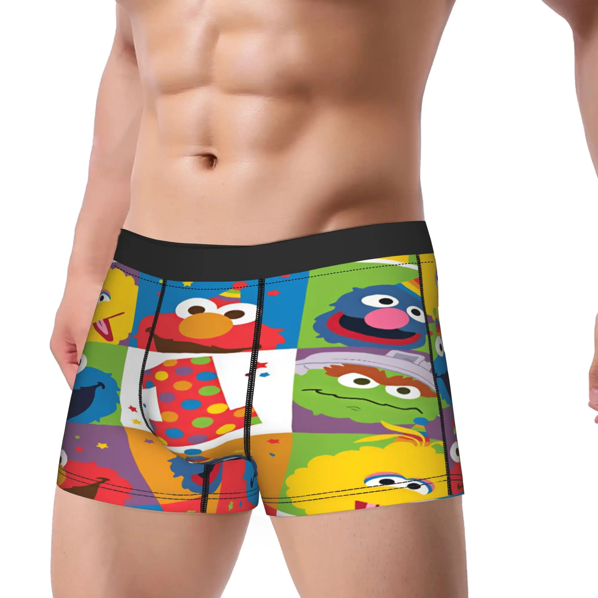 Sesames Streets Underwear  Men Panties Customs Sexy Soft Trunk High Quality Boxer Brief Plus Size 2XL