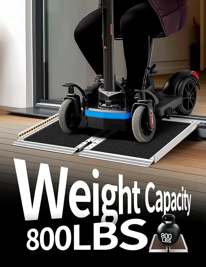 Портативный нескользящий алюминиевый пандус для инвалидов с ручкой, ручной пандус для инвалидных колясок, доступный для инвалидных колясок