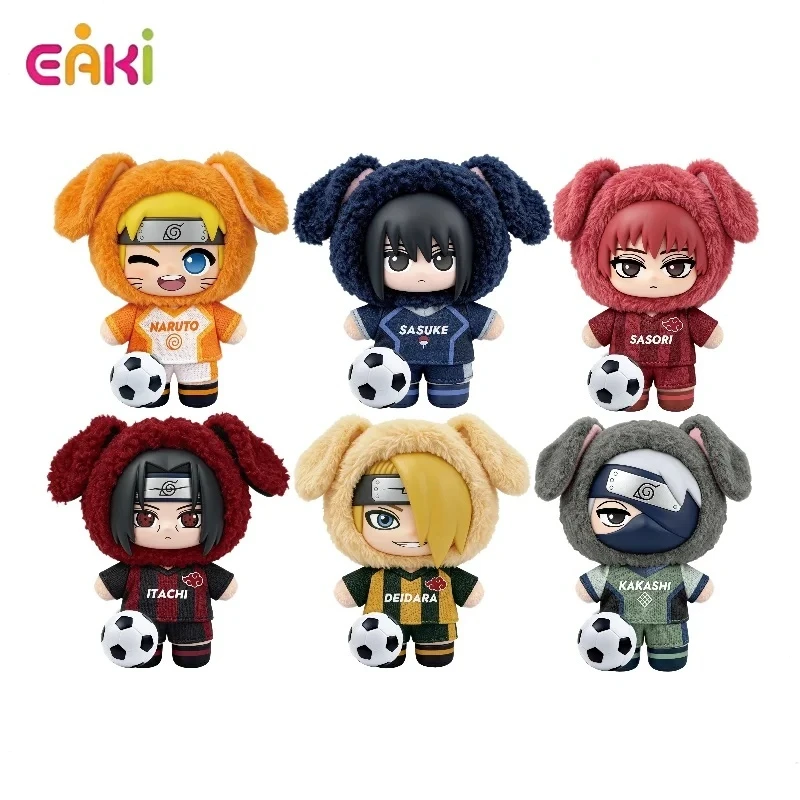 EAKI Naruto Football Showdown Blind Box Plush Vinyl Figure Keychain Bag Pendant Collectible Doll Toy Anime Fans Gift