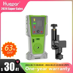 Huepar-Detector de nivel láser, receptor con línea de pulsación, nivelación eléctrica, líneas horizontales verticales con lámpara doble, zumbador de 90 dB