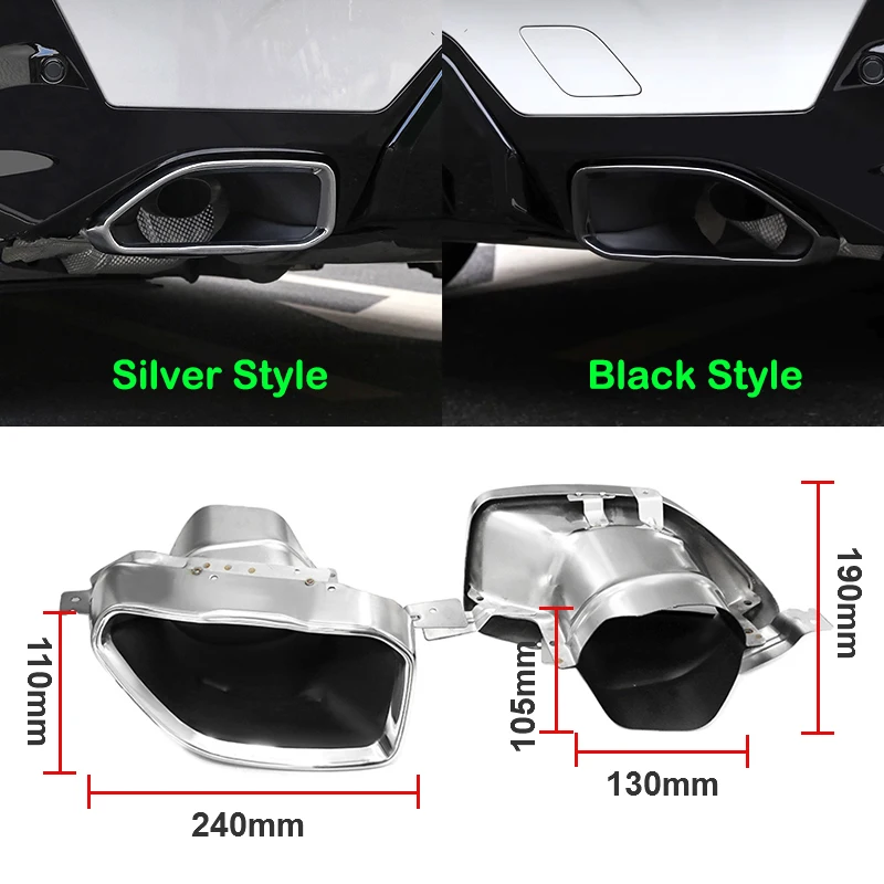 لسيارات BMW 3 Series G20 G21 M340i 2019 إلى 2024 حقيقية سيارة العادم مربع ميناء أسود العادم الخمار فوهة #4