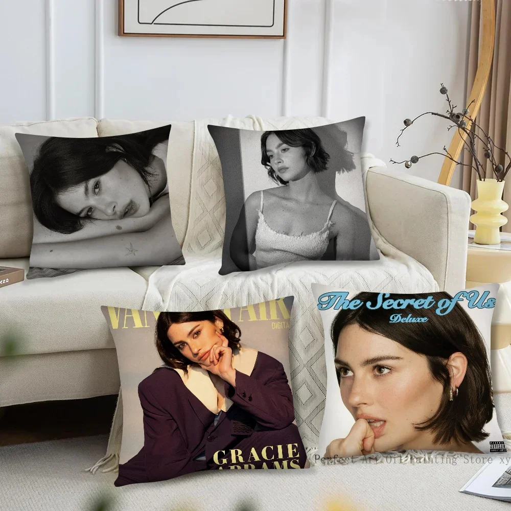

Singer Gracie Abrams Hot Music Pillow Case Square Pillow Bedroom Sofa Leisure Comfort CushionLiving Room Home Decoration 40X40