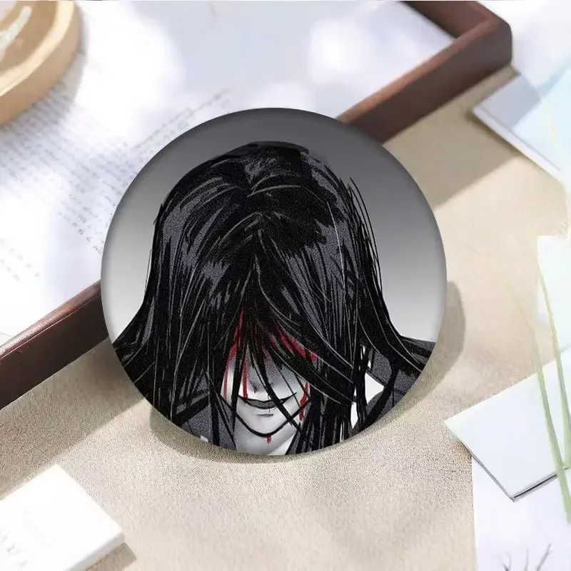 Homicipher 58mm Cartoon Badge Pin Brooch Acrylic Quicksand Mahjong Acrylic Ornaments Fashion Gift