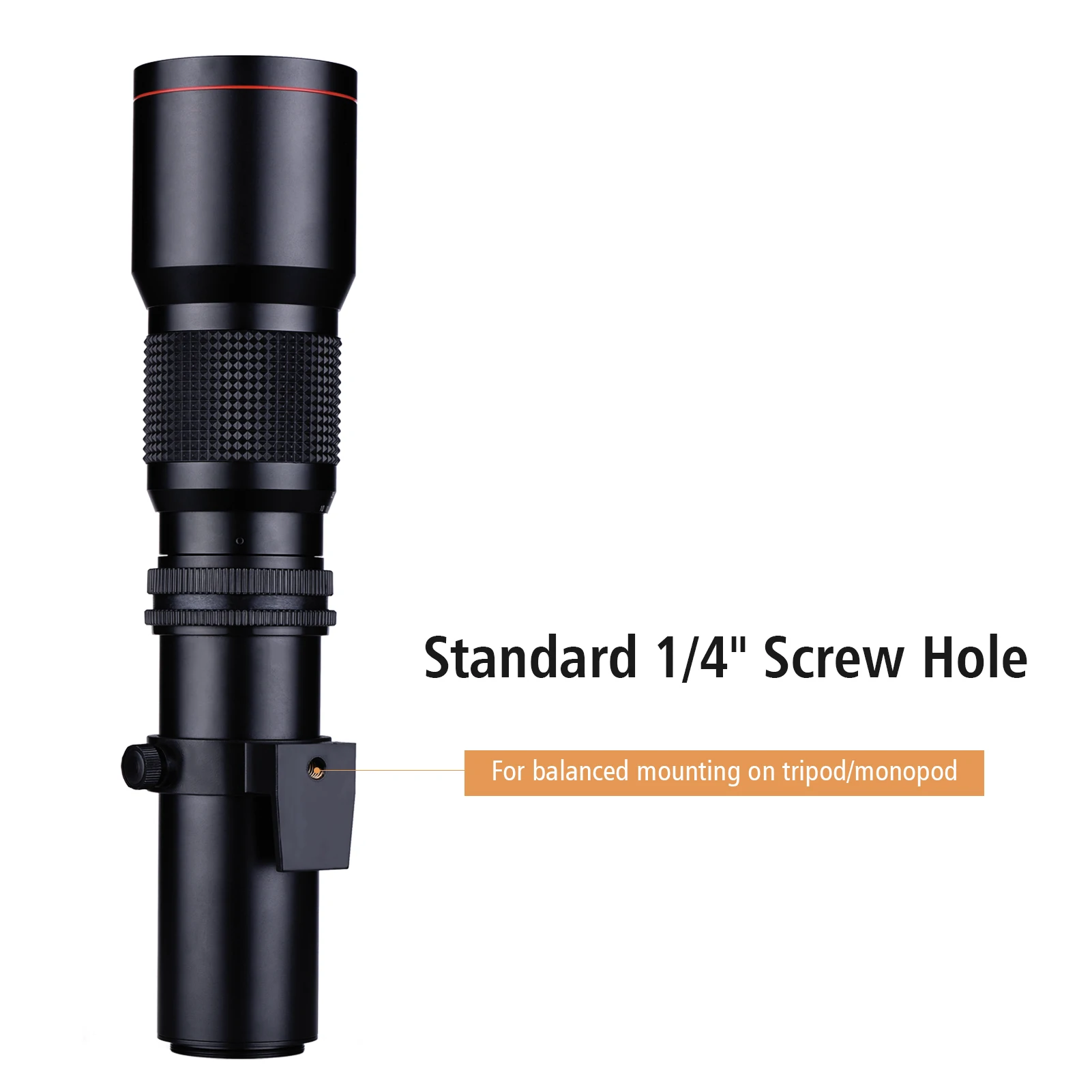 500mm F/8.0-32 Multi Coated Super Telephoto Lens Manual Zoom + T-Mount to F-Mount Adapter Ring Kit Replacement