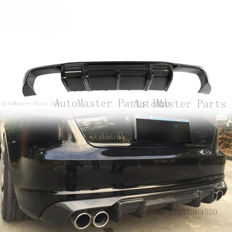 

Карбоновый задний диффузор (накладка на бампер) для Audi A3 Sline S3 RS3 8V хэтчбек 2012-2016, спортивный обвес, полированная отделка