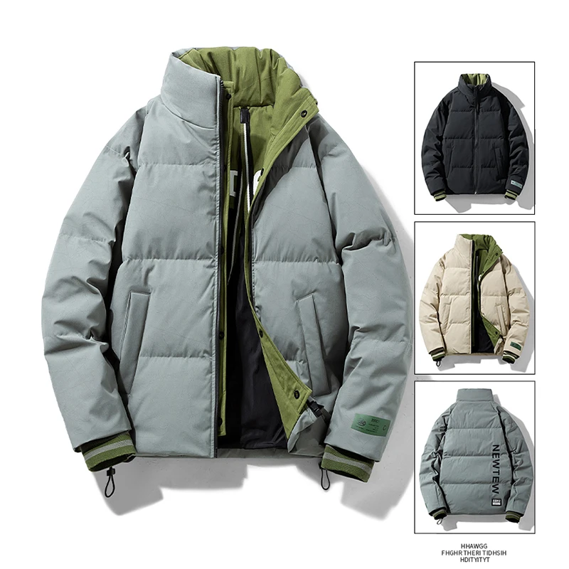 

Новая мужская короткая пуховая куртка 2026 года, утолщенная, со воротником-стойкой, стильная, теплая, унисекс, зимнее пальто