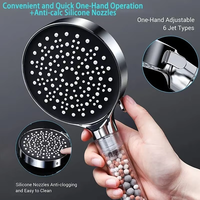 6 Modes Adjustable Shower Head Water Saving Handheld Rainfall Accessories Anion Filter Shower Large panel bathroom accessories