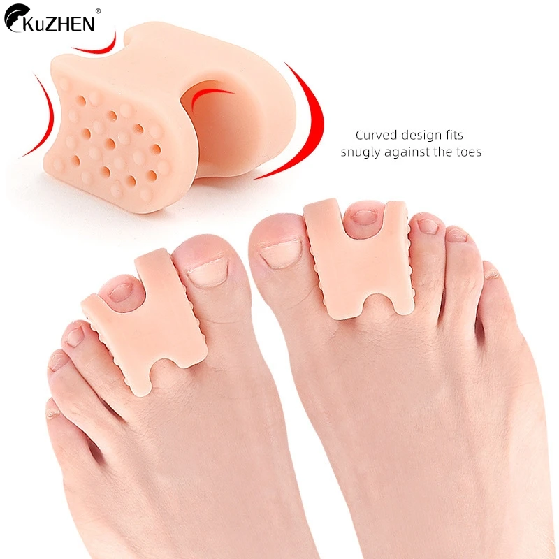 1Pair Gel Toe Separator Foot Care Tool Silicone Big Toe Bunion Straightener Valgus Hallux Bunion Protector Corrector Alignment