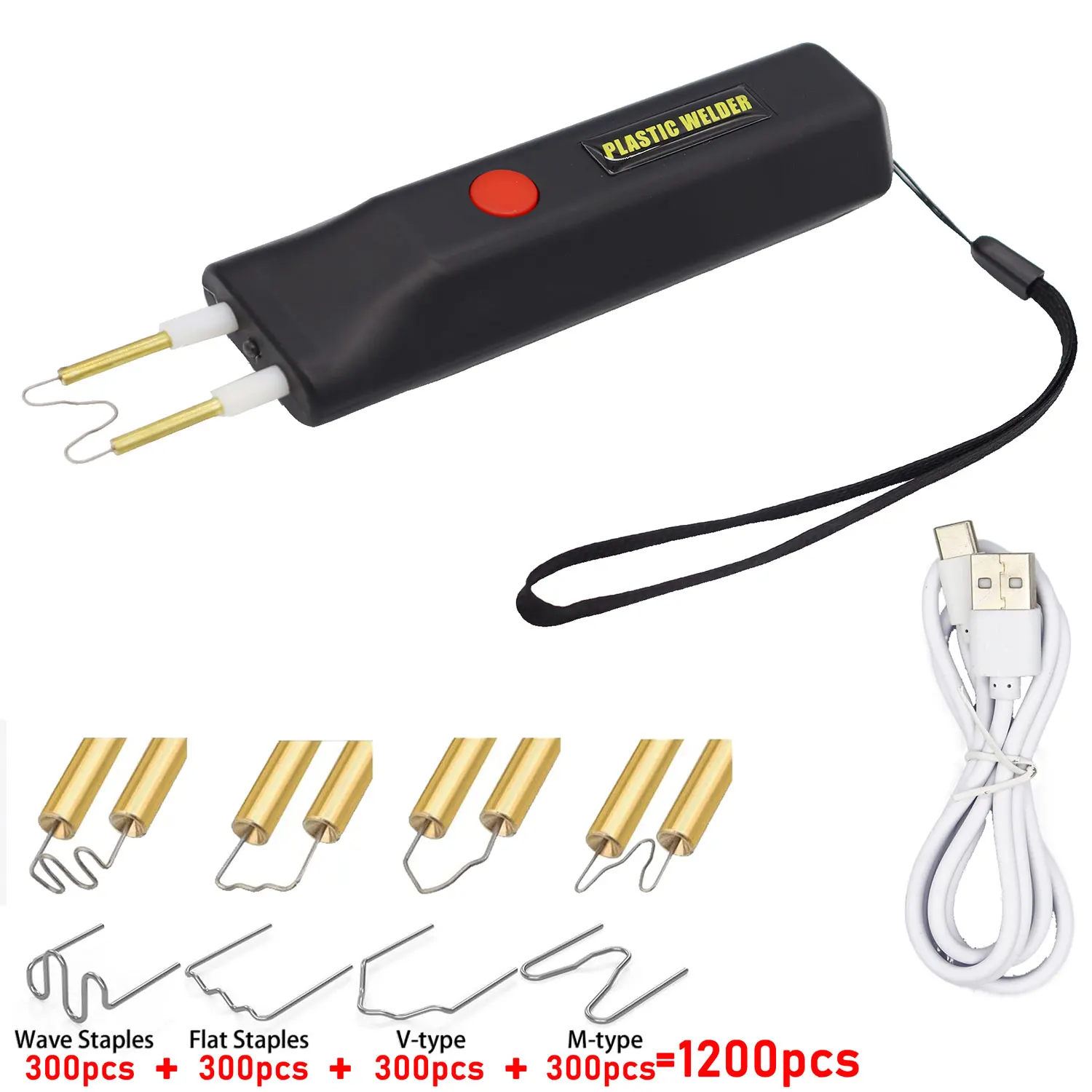 Plastic Welding Kit Plastic Welder Staples On/Off Switch USB-C Charging Battery Powered Plastic Stapler Welding Kit for Auto