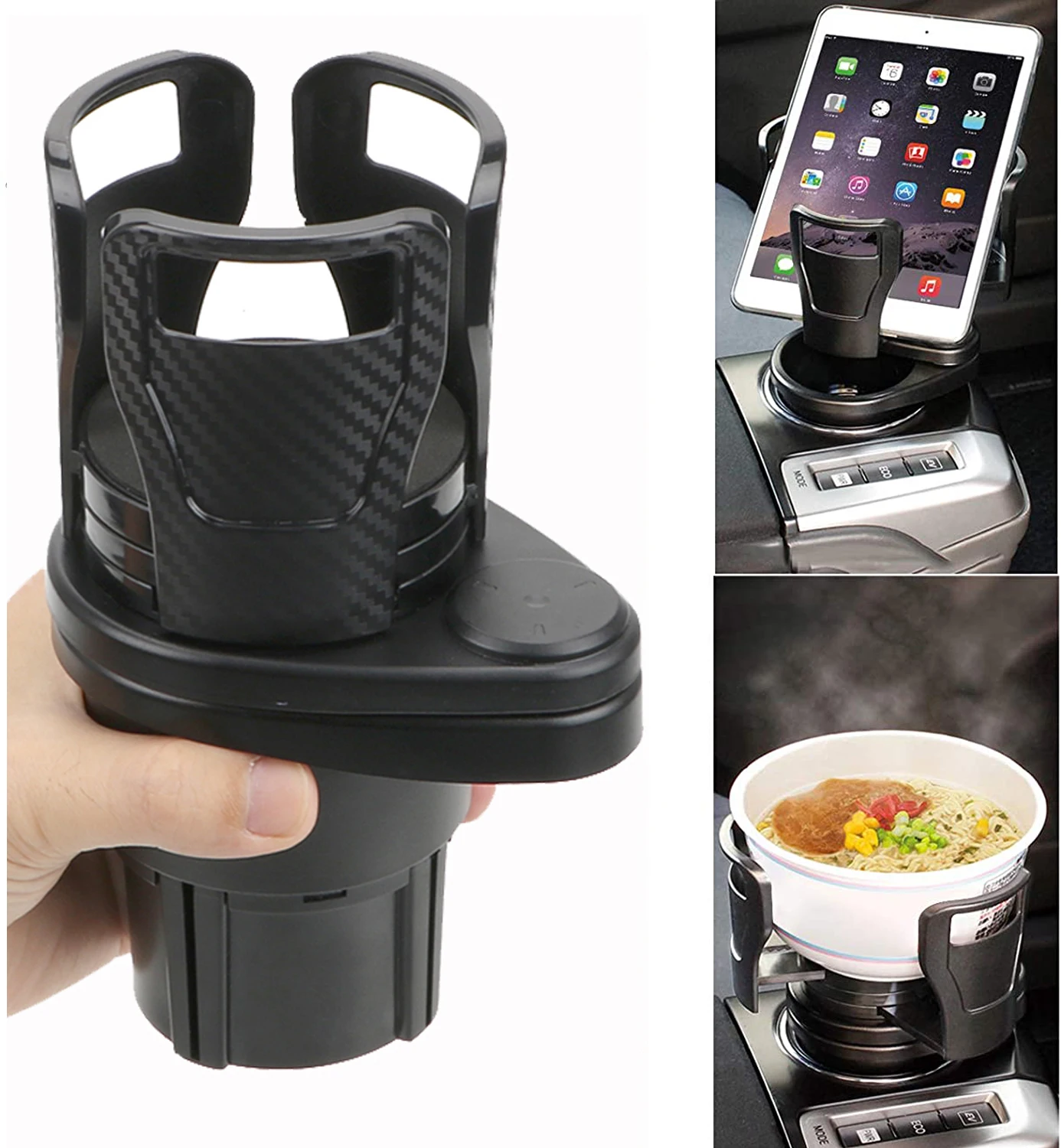 

360 Rotating 2 in 1 Multifunctional Dual Cup Holder Expander Adapter Adjustable Base For Car Automotive Interior Accessories