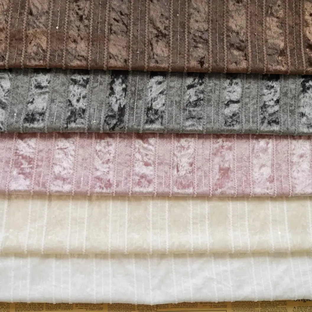 

Elegant sequin velvet fabric with stretch striped yarn-dyed fabric for apparel home decor designer fabrics sewing materials