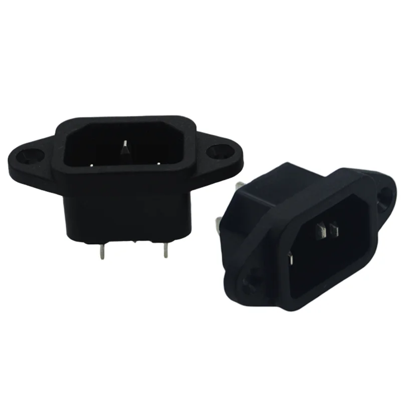 1Pcs/lot IEC 320 C14 3Pins Male Plug Panel Power Inlet Sockets Connectors AC 250V 15A