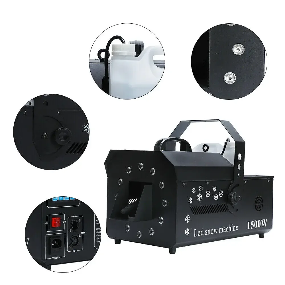 1500W Stage Snowflake Machine Snow Machine DJ Atmosphere Snow Effect Machine with Remote
