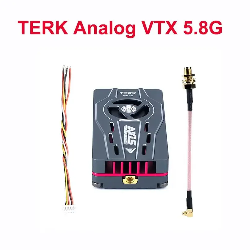 Axisflying TERK Analog VTX 5.8GHz Max 3W Power Heat Sink OSD Video Transmitter Built-in MIC for FPV Freestyle Long Range Drone