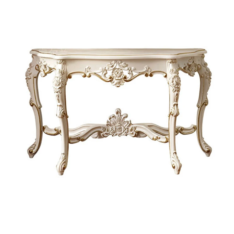

European-style all-solid wood entrance table entry French-style carved living room foyer simple table art entrance cabinet sofa