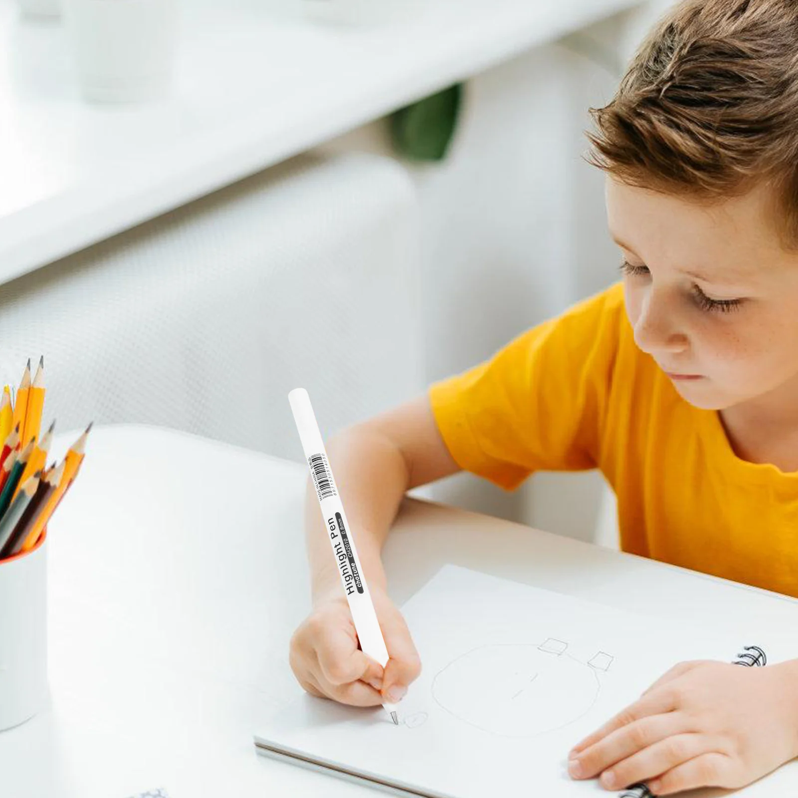 

10pcs White Highlighter Pen For Black Paper Smooth Writing Bright Durable Marking Art Craft Coloring Books Diy Scrapbooking