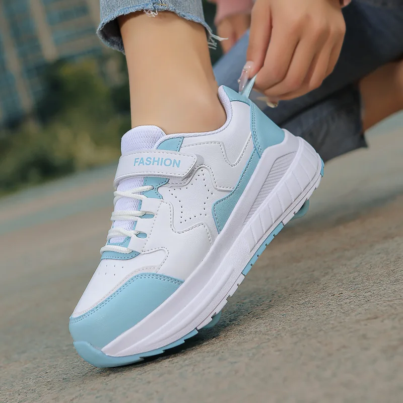 Roller Skating Shoes for Children, Deformation Casual Shoes , Comfortable Four Wheel, Fashionable Skate Shoes for Kids, 2025