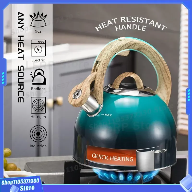 Stainless Steel Kitchen Kettle with Buzzer Sound Induction Cooker Compatible High Quality Household Water Boiler for Home Use