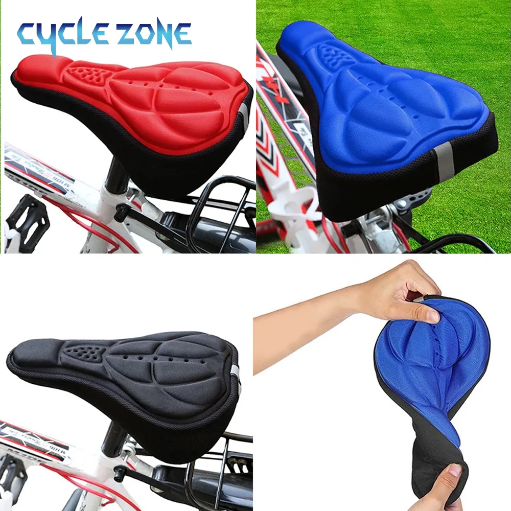 Soft 3D Bicycle Cushion Cover MTB Bike Padded Thickened Sponge Foam Comfortable Saddles Mat Bike Saddle Seat Cycling Accessories