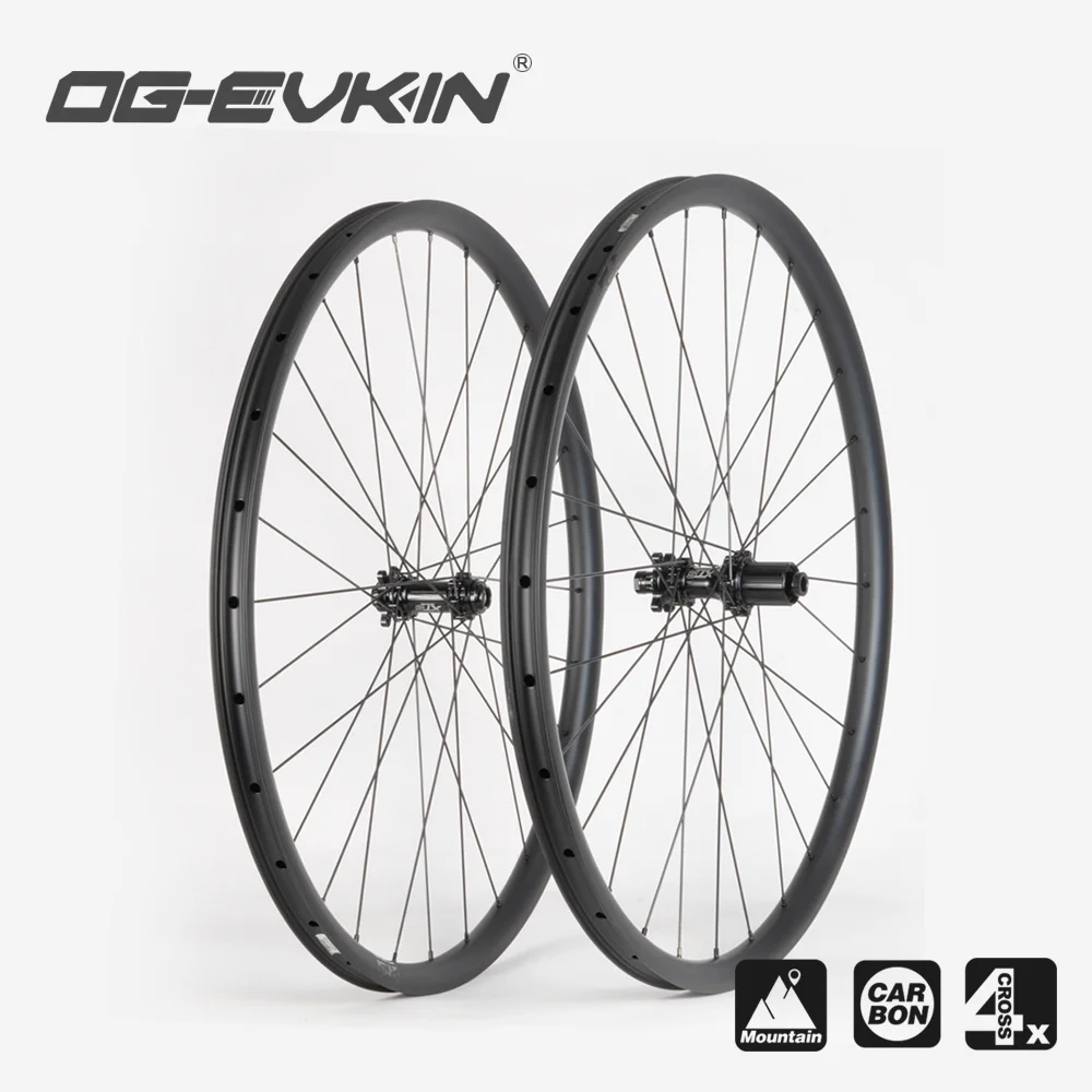 

OG-EVKIN MW-01 29er MTB Carbon Wheelset XC Mountain Bike Wheels 6-Bolts 24mm Rim Clincher/Tubeless Wheelset HG/XD/MS 11V/12V