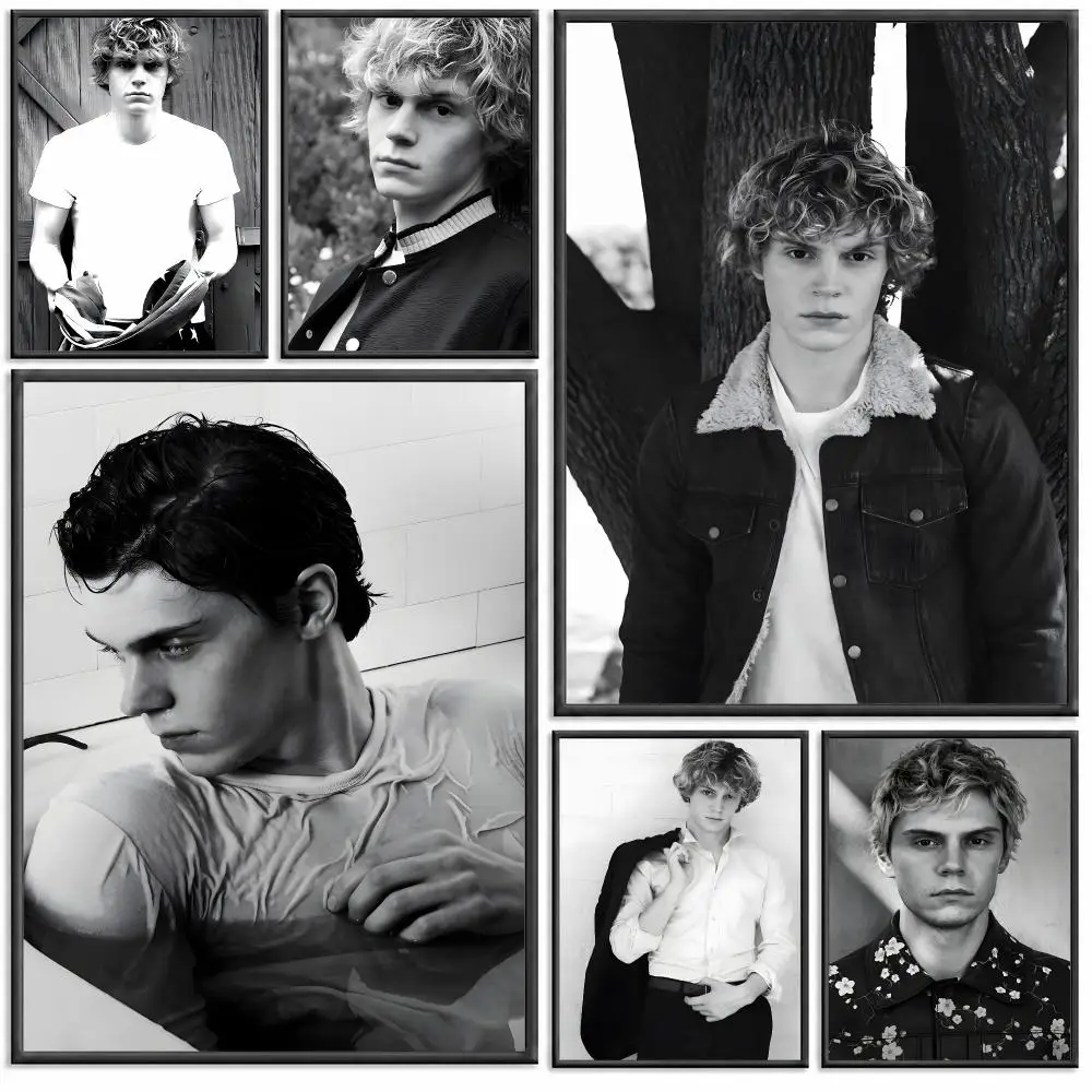 E-Evan Peters Poster Modern PP Paper Wall Decorative for Cafe Office Bar Home Wall Decor Gift