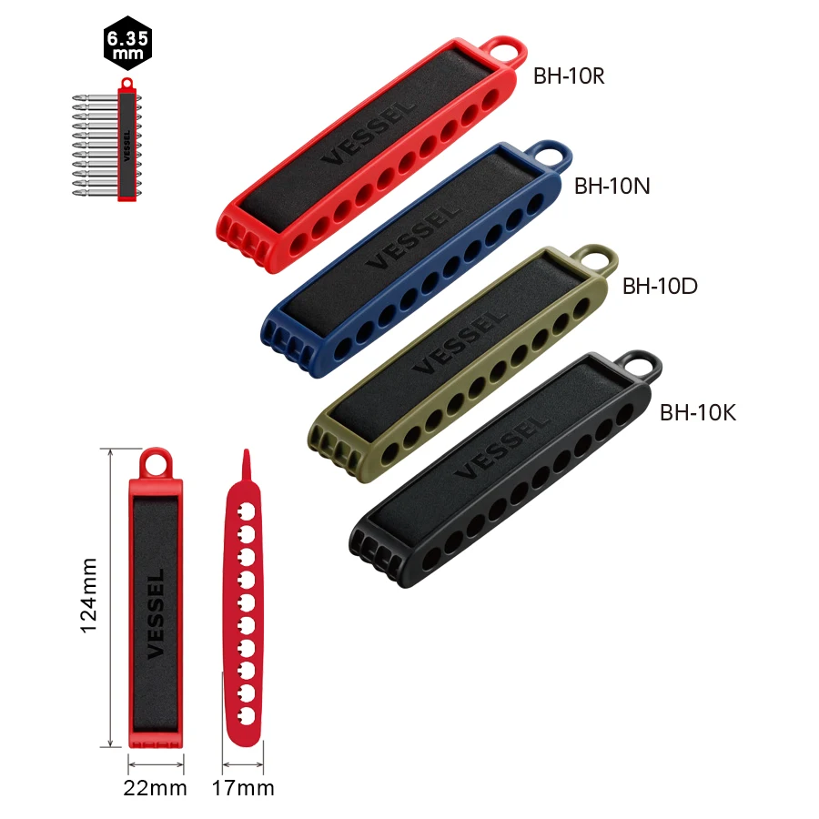 Imagem -03 - Vessel-chave de Fenda Bit Titular Lote Cabeça de Armazenamento Assento Multicolor Hex Shank Chave de Fenda Cabeça Case Bh05 Bh10 Série bh 4