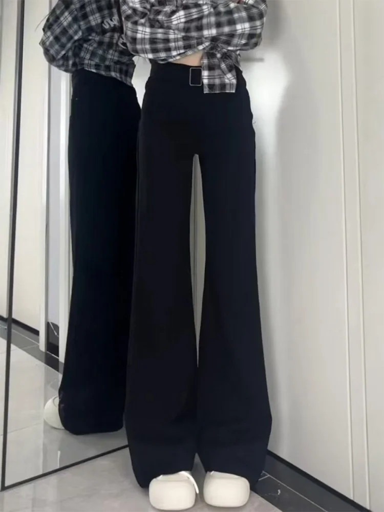 

plus Size High Waist Fleece Lined Thickened Micro Flared Denim Jeans Women Autumn Winter Straight Leg Hoof Pants