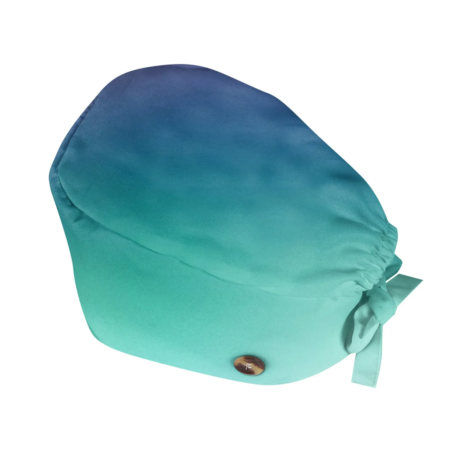 Gorro de trabajo para médico con estampado de gradación de moda, gorro quirúrgico operativo Unisex con botón para enfermera, gorro ajustable ligero informal