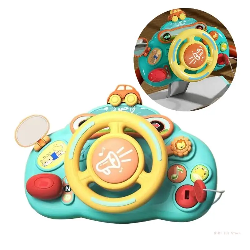 Simulação condução brinquedo volante com luzes coloridas delicioso brinquedo educativo precoce para crianças presente