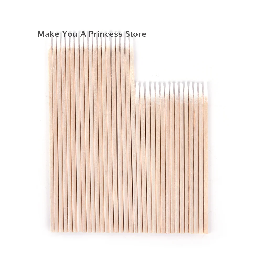 100pcs 7.5/10cm Wood Cotton Swab Eyelash Extension Tool Tatoo Microblading Cleaning Wooden Sticks Cosmetic Cotton Brush Buds Tip
