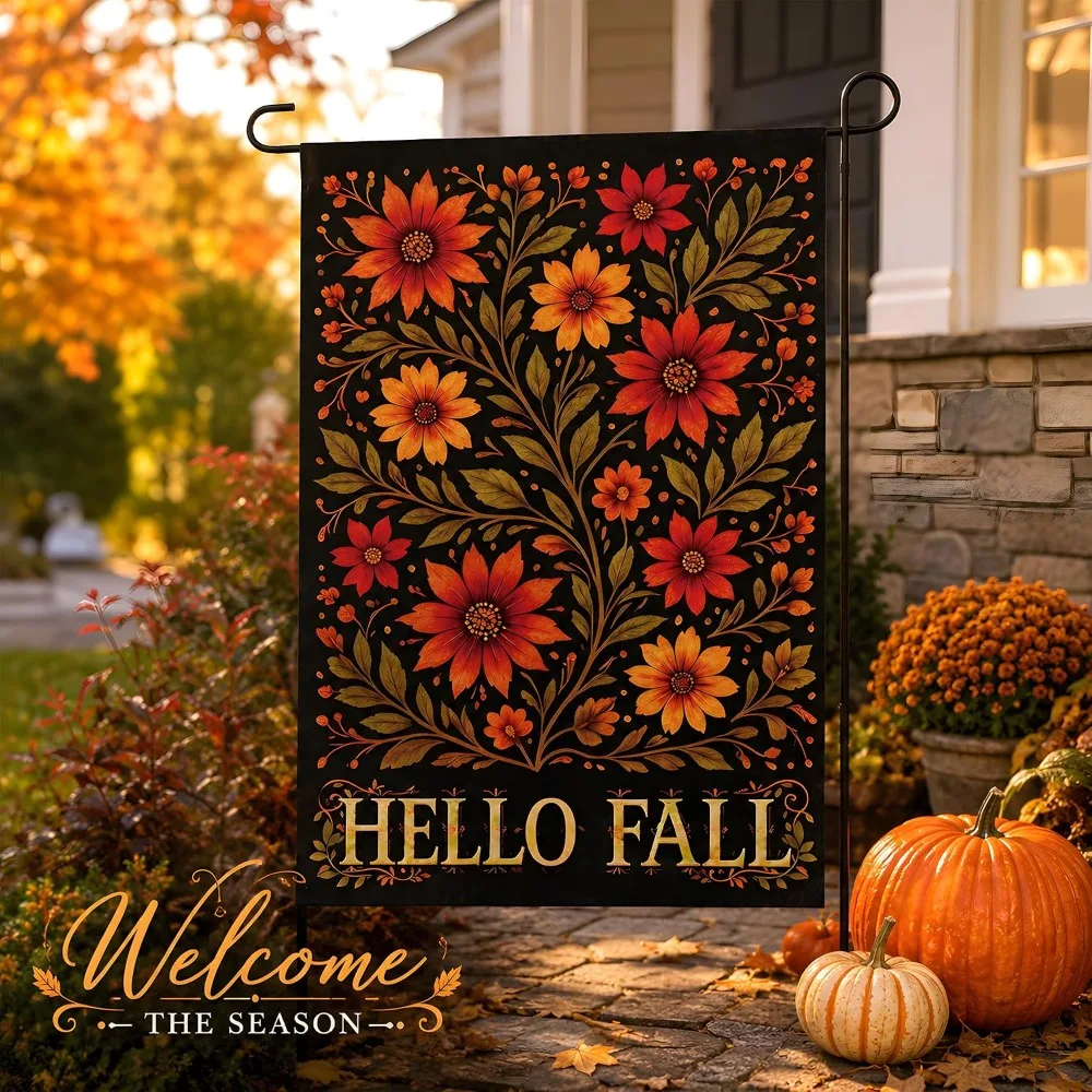 12x18 Inch Halloween Garden Flags Double Sided Weather Resistan Fall Garden Flag Halloween Party Supplies Fade Resistant