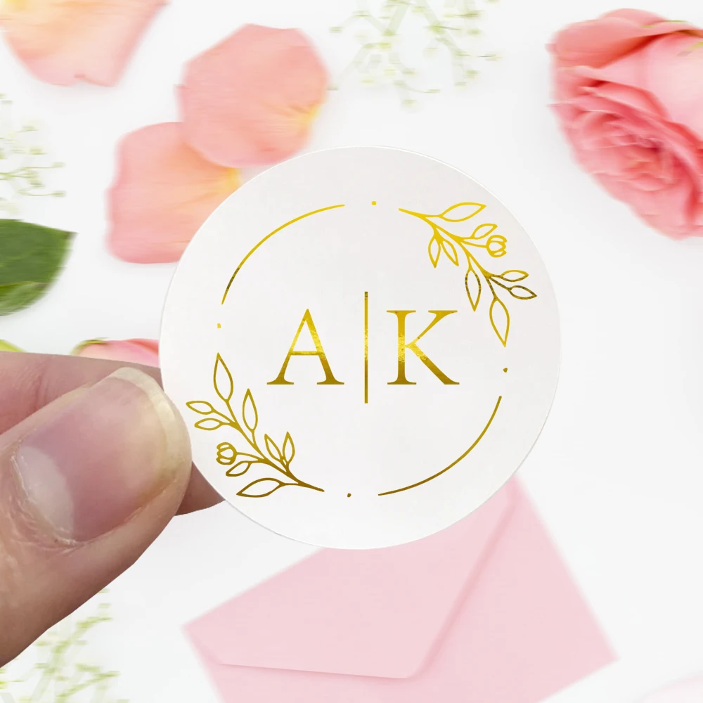 

24/45/72pcs Wedding Invitation Sticker, Custom Gold Foil Stickers, Personalized wedding stickers, Custom Label Wedding Stickers