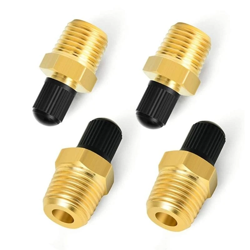

4x 1/4" NPT Solid Brass Air Compressor Fill Schrader Hexagonal