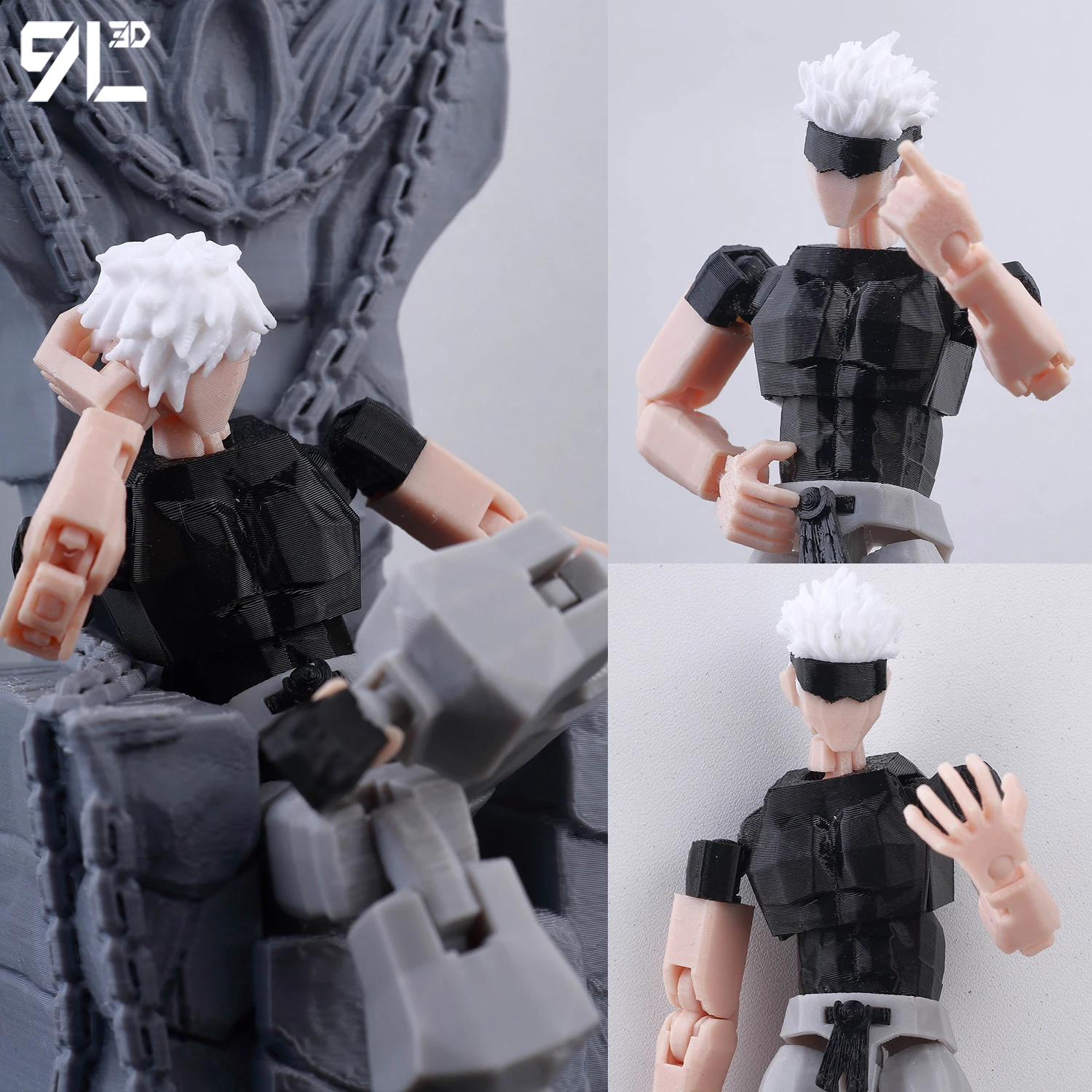 Mini figure 3D Jujutsu Kaisen stampate 9L3D, modello d'azione Satoru Gojo&Geto Suguru, statua da collezione anime, regalo Lucky Dummy 13