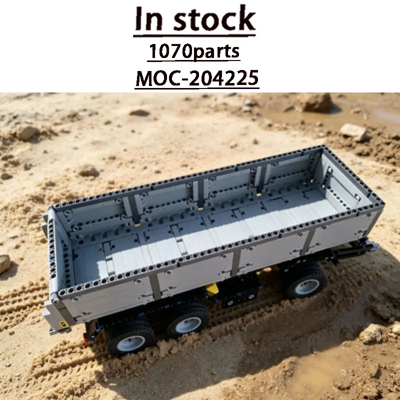 City MOC-204225 Tilted Three-Axle Cargo Trailer Model with 1070 Pieces – Adult Birthday Educational Building Block Toy Gift
