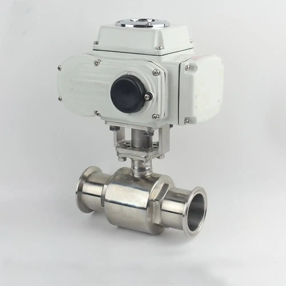 

Fit Tube O.D 19/25/32/38/45mm Tri Clamp 1.5" 2" Voltage 24VDC/220VAC 304 Stainless Sanitary Ferrule Electric Ball Valve