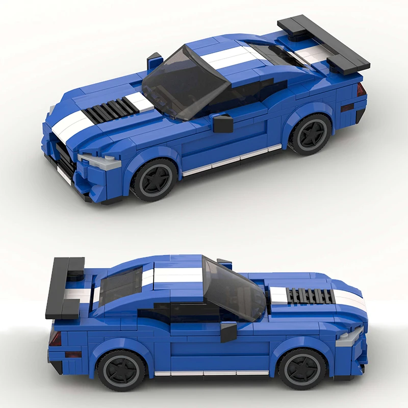 MOC GT500 Racing Sports Car Vehicle Speed Champion Racer Building Blocks Brick Creative Garage Toys for Boys