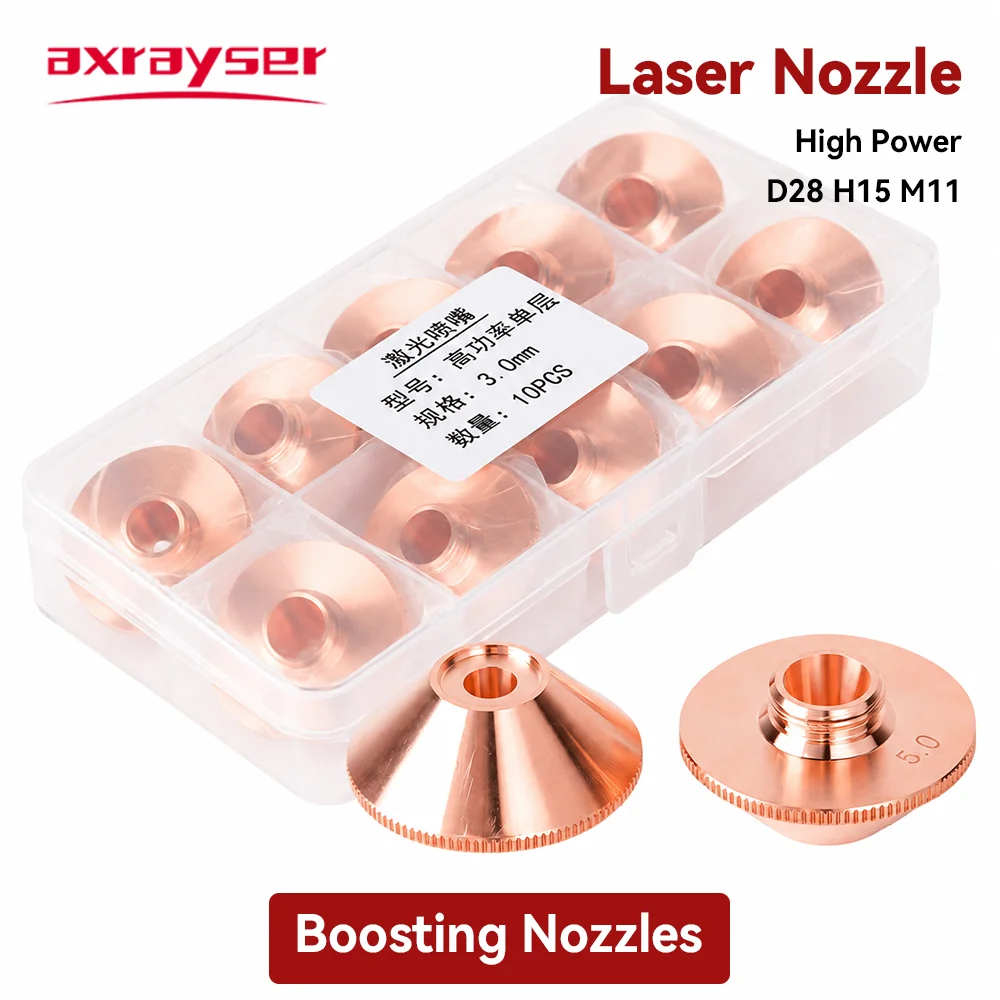 Booster Laser Cutting Nozzle D28 H15 Single Caliber 2.0-10.0mm for HANS Precitec High Power Fiber Laser Cutting Head