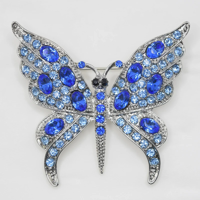 

12 шт./лот, оптовая продажа, стразы, бабочка, модные броши, ювелирные изделия, подарок C101729