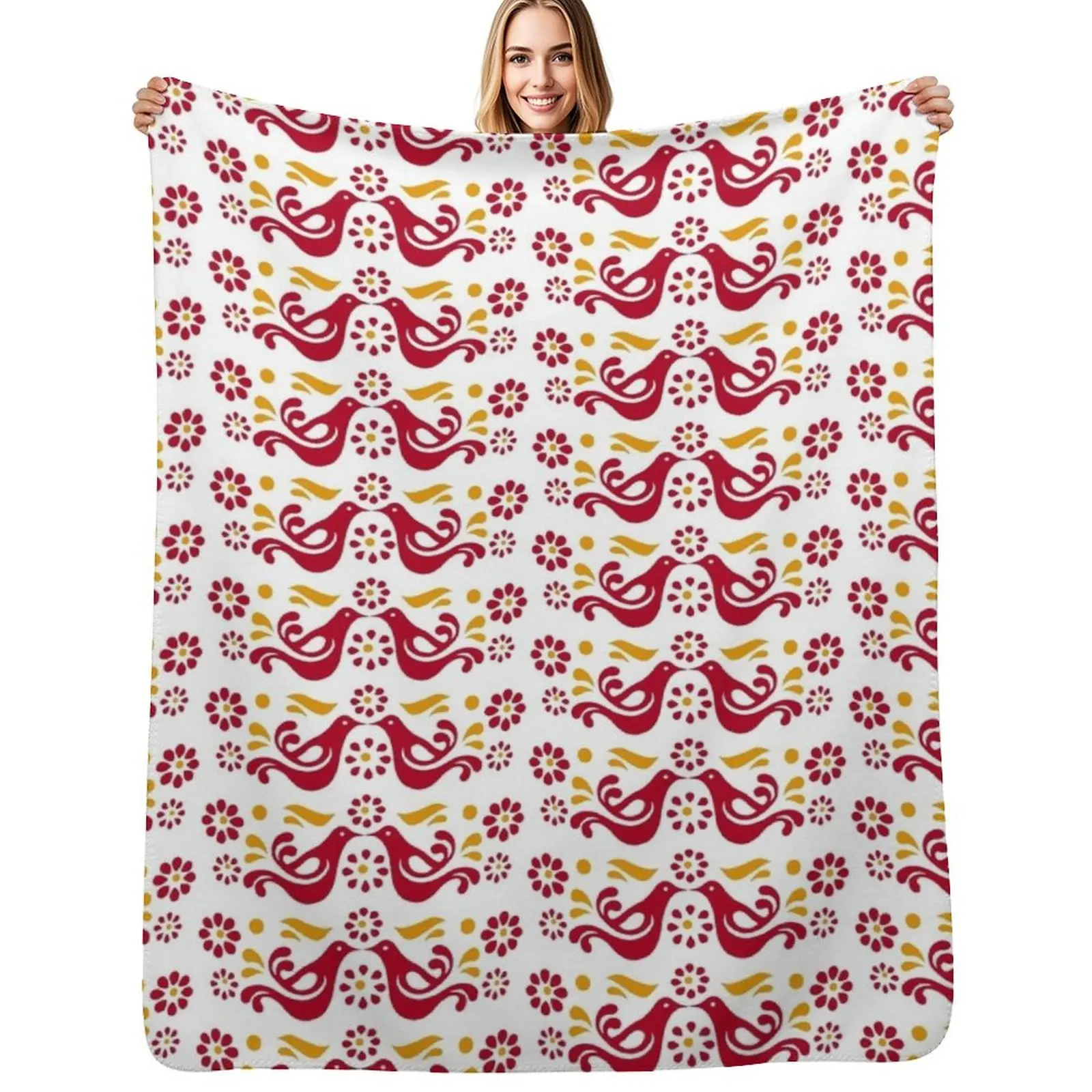 

Red & Yellow Pyrex Friendship Pattern Throw Blanket Fade Resistant Durable Throw Blanket