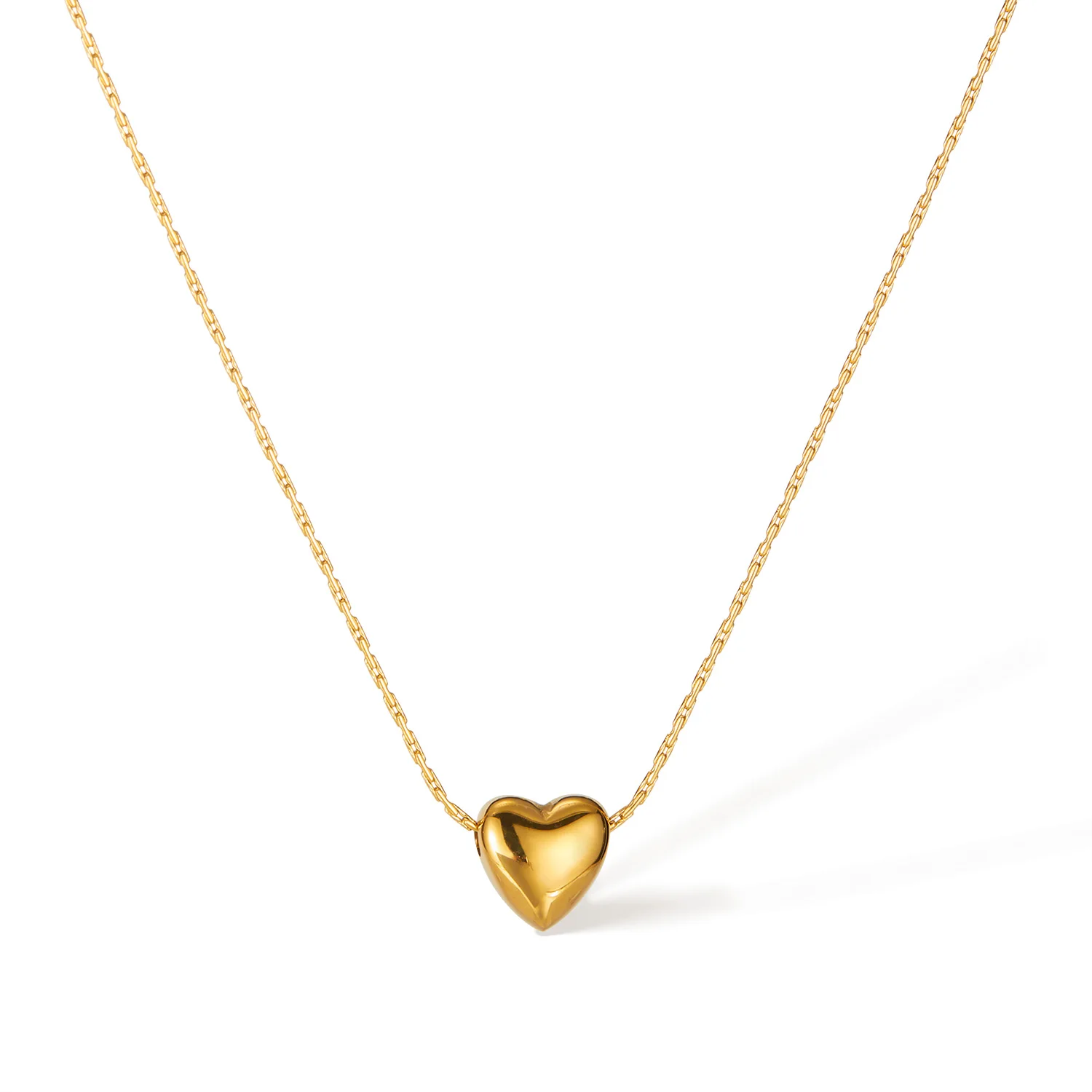 

Minimalist Gold Heart Necklace for Women – Elegant Stainless Steel Clavicle Chain, Daily Work Jewelry