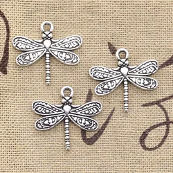 20pcs Charms Dragonfly 21x19mm Handmade Craft Pendant Making fit,Vintage Tibetan Bronze Silver color,DIY For Bracelet Necklace