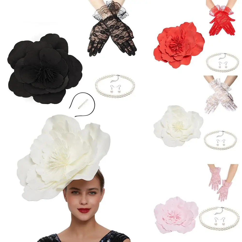 

Makeup Prom Hair Band New Bridal Feathers Flower Fascinator Hat Costume Headpiece Women