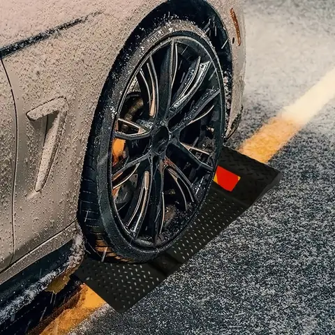 Heavy Duty Parking Mat, Car Garage Wheel Stopper Anti-Slip Pad, Tire Guide Block for Vehicle Positioning and Safe Parking