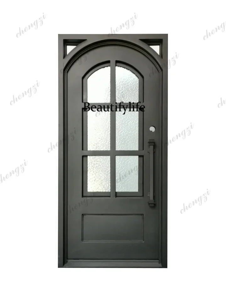 Y136  Customization Custom High Quality Manufacture Wrought Iron Single Door Iron Single Door Design